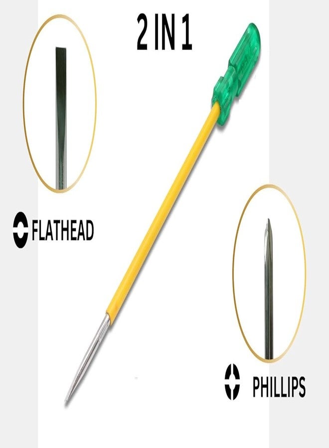 PALIWAL CREATION 2 in 1 Reversible Screwdriver, Long Handle, Minus - Plus Tip, Combination Standard Screwdriver Set (Pack of 4) - Image 3