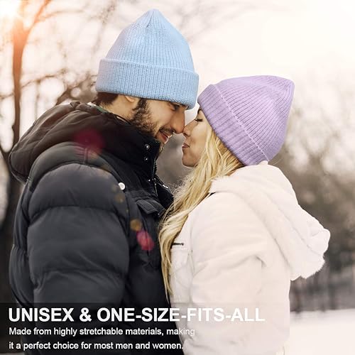 NORTHWIND Ribbed Winter Cap for Men and Women, Beanie Woolen Cap for Women, Winter Wear, Beanie Cap for Men, Woolen Cap for Man (Lilac) - Image 4