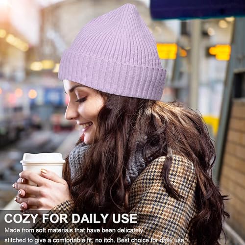 NORTHWIND Ribbed Winter Cap for Men and Women, Beanie Woolen Cap for Women, Winter Wear, Beanie Cap for Men, Woolen Cap for Man (Lilac) - Image 3