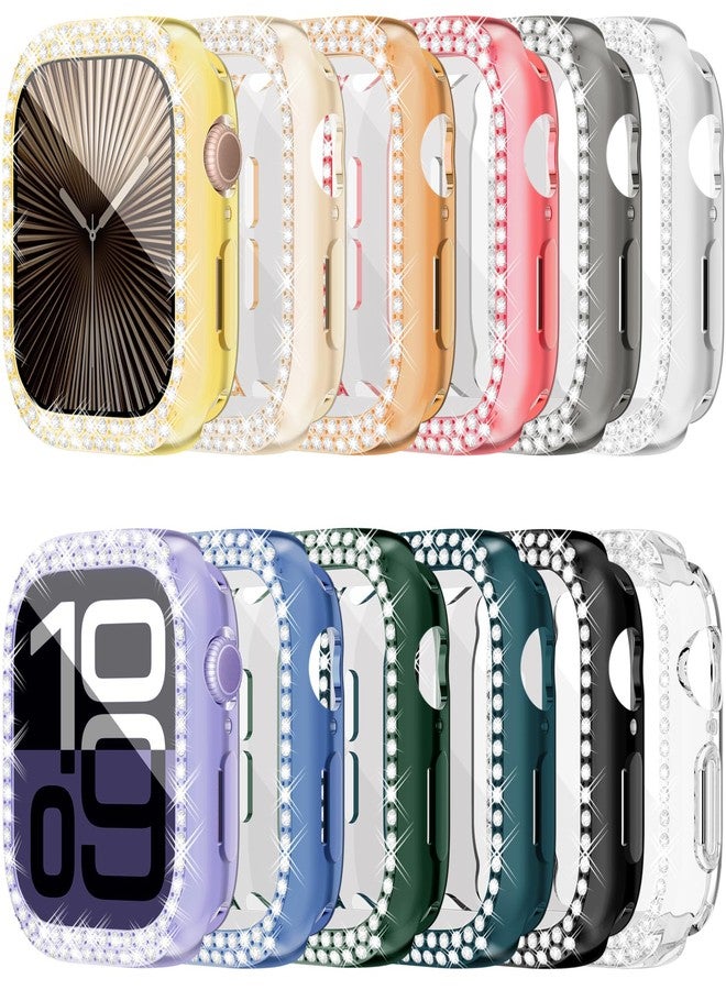 RICHONE [12Pack] RICHONE Bling Case for Apple Watch Series 11/10 42mm Rhinestone Screen Protector, Soft TPU Protective Face Covers for iWatch 10 Bumper Sparkly Accessories for Women(42MM,12 Vibrant Colors) - Image 1