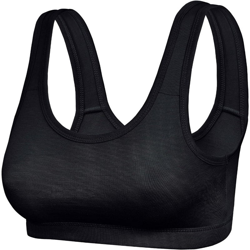 Womens Cotton-Elastane Double Layer Sports Bra Pack of 6 Moulded Yoga Bra in Black, Grey, Navy, Heather, Rose, Teal with Moderate Support for Gym, Running Fitness - Image 3