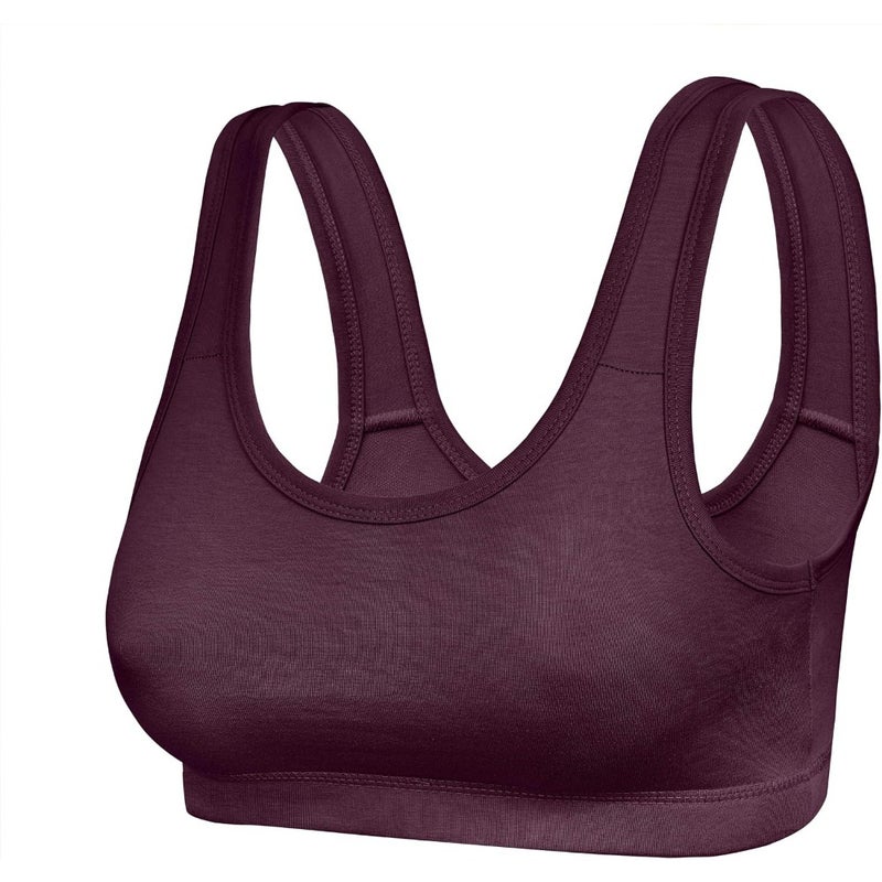 Womens Cotton-Elastane Double Layer Sports Bra Pack of 6 Moulded Yoga Bra in Black, Grey, Navy, Heather, Rose, Teal with Moderate Support for Gym, Running Fitness - Image 5