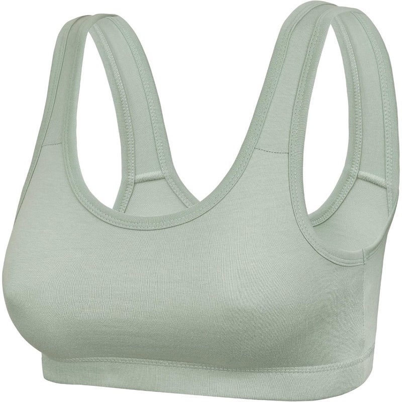 Womens Cotton-Elastane Double Layer Sports Bra Pack of 6 Moulded Yoga Bra in Black, Grey, Navy, Heather, Rose, Teal with Moderate Support for Gym, Running Fitness - Image 2