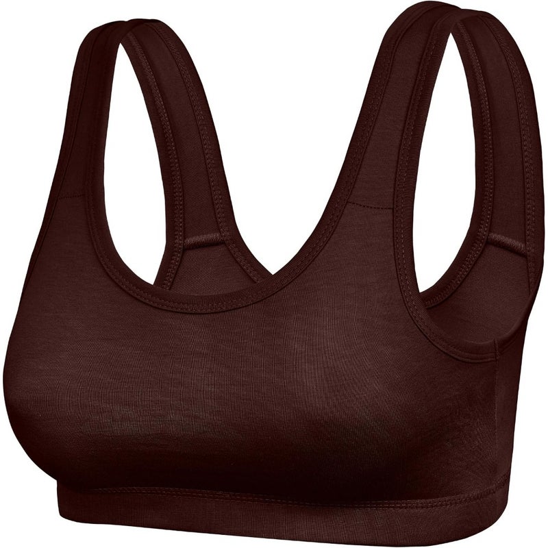 Womens Cotton-Elastane Double Layer Sports Bra Pack of 6 Moulded Yoga Bra in Black, Grey, Navy, Heather, Rose, Teal with Moderate Support for Gym, Running Fitness - Image 4