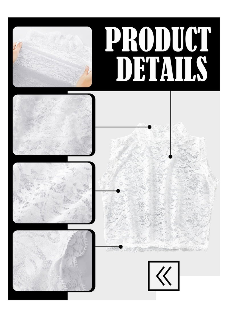 Women's Lace Fake Collar Detachable, Dickey Collars White Lace Collar Black Lace, Jabot Detachable Collars for Women, Made of Reliable Lace Fabric, can be Utilized with Sweaters, Dresses (2 Pieces) - Image 4