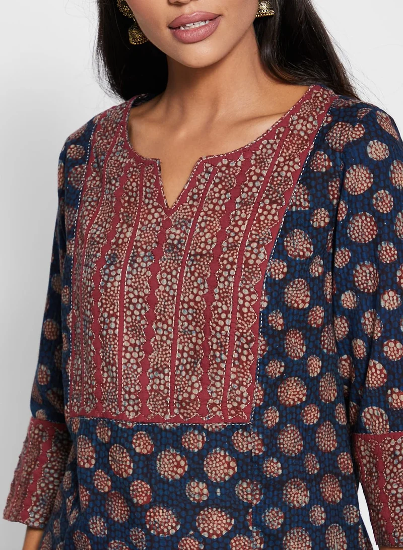 Fabindia Cotton Applique Long Kurta