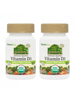 Natures Plus Source of Life Garden Certified Organic Vitamin D3 - Cholecalciferol 5000 iu, 60 Vegan Capsules - Whole Food Plant-Based Supplement - Vegetarian, Gluten-Free - 30 Servings