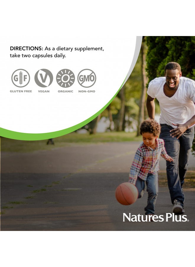 Natures Plus - Natures Plus Source of Life Garden Certified Organic Vitamin D3 - Cholecalciferol 5000 iu, 60 Vegan Capsules - Whole Food Plant-Based Supplement - Vegetarian, Gluten-Free - 30 Servings - Image 1