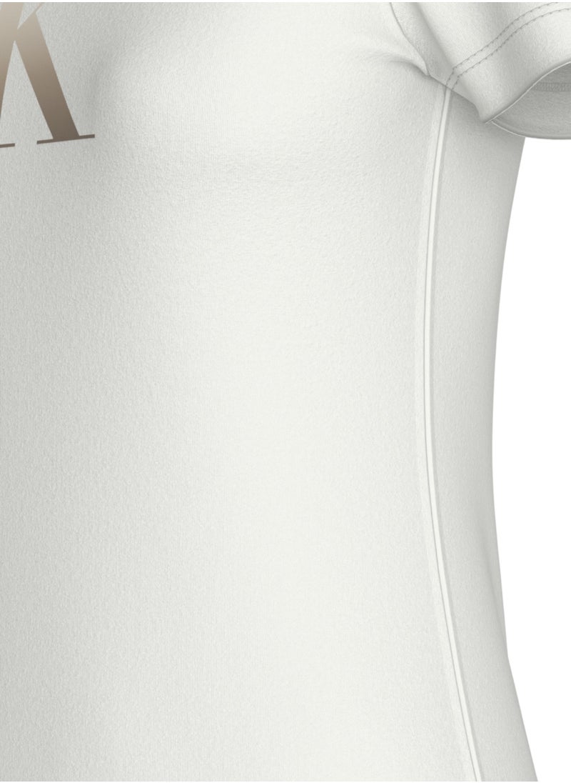 Calvin Klein Jeans Women's Slim Monogram T-Shirt - Cotton, White  - Image 5