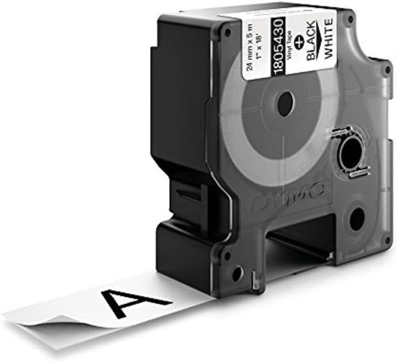 Dymo Rhino Industrial Label Tape - 24mm Black on White Vinyl, 3/8-Inch Adhesive Cassette - Image 4