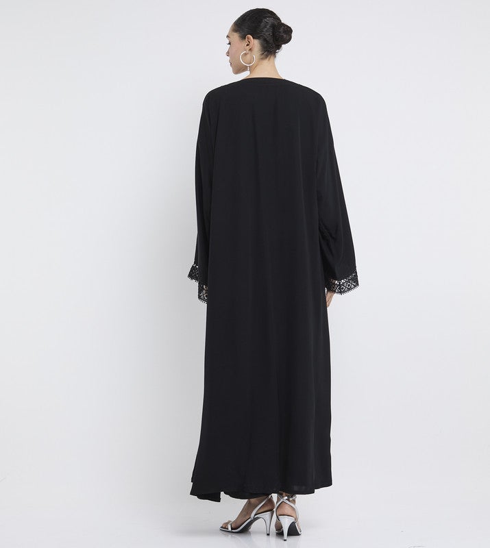 ROZA Elegant Lace Abaya with Inner - Image 5