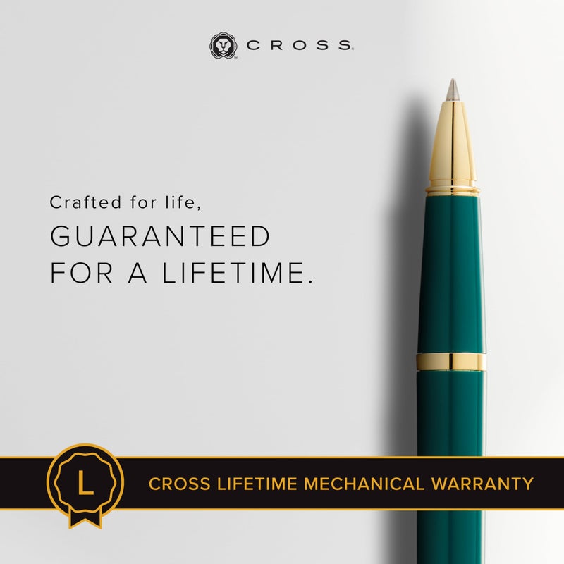 Cross Bailey Light Refillable Rollerball Pen Presented in a Everyday Gift Box - Medium Point, Black Ink, Polished Green - Image 3