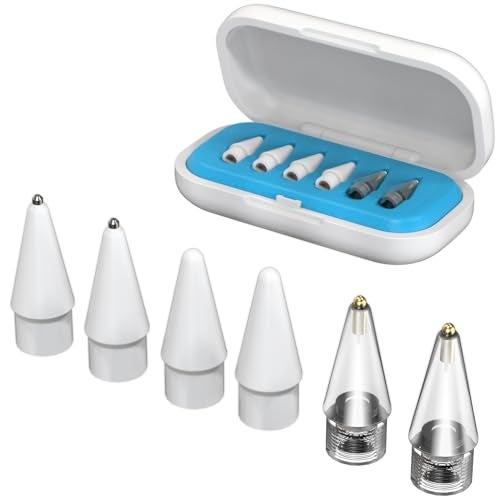Sounce 6-Piece Apple Pencil Tips for Apple Pencil 2nd/1st Generation and Apple Pencil Pro/USB-C, Durable Highly Sensitive Precise POM Replacement Tip for iPad Pro/Mini/Air - Blue - Image 1