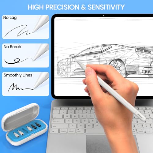 Sounce 6-Piece Apple Pencil Tips for Apple Pencil 2nd/1st Generation and Apple Pencil Pro/USB-C, Durable Highly Sensitive Precise POM Replacement Tip for iPad Pro/Mini/Air - Blue - Image 3