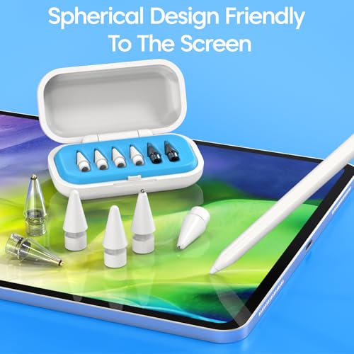 Sounce 6-Piece Apple Pencil Tips for Apple Pencil 2nd/1st Generation and Apple Pencil Pro/USB-C, Durable Highly Sensitive Precise POM Replacement Tip for iPad Pro/Mini/Air - Blue - Image 4
