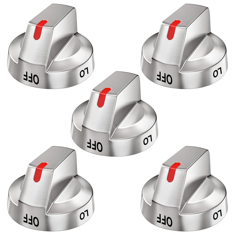 S-Union DG64-00473A Stove Knobs Compatible with Samsung Stove Knob Replacement,for Samsung Gas Range Oven Knobs Parts NX58H5600SS NX58H5650WS NX58J7750SS NX58F5700WS Burner Control Dial Perilla,5pcs