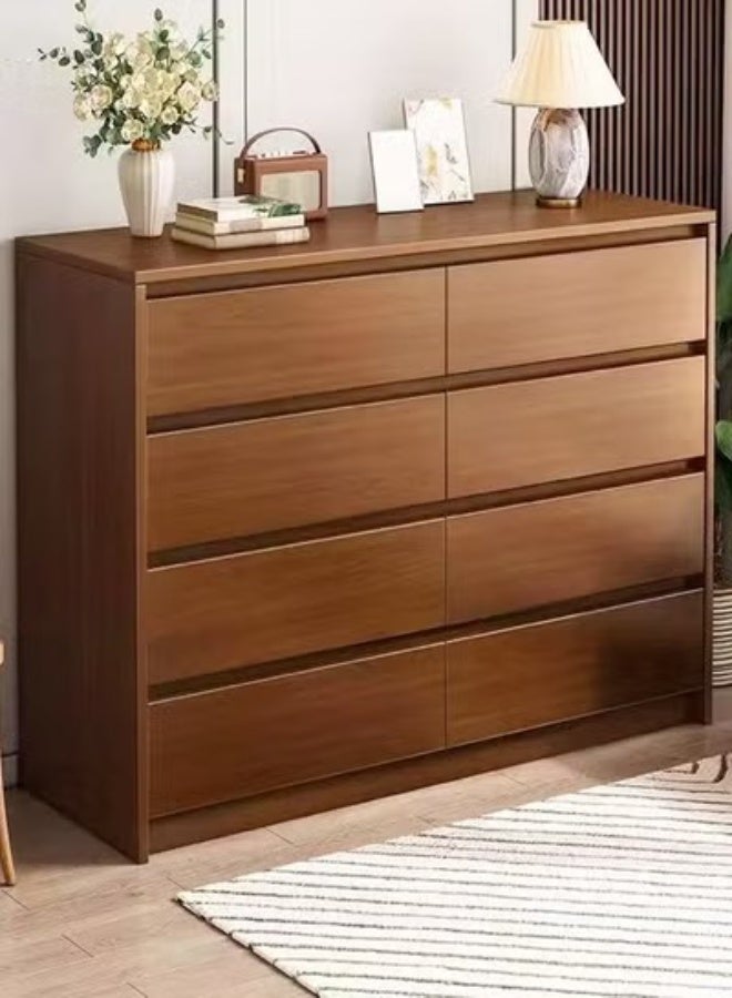 Raffine Multipurpose Use Modern Style Invisible Handle Design Wooden Chest of 8 Drawers Ample Storage Rack Display Rack Table TV Stand Sofa Side Table Console Table for Bedroom Living Room Home Furniture 90x40x104 cm - Image 1