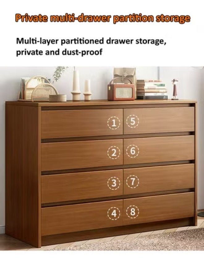 Raffine Multipurpose Use Modern Style Invisible Handle Design Wooden Chest of 8 Drawers Ample Storage Rack Display Rack Table TV Stand Sofa Side Table Console Table for Bedroom Living Room Home Furniture 90x40x104 cm - Image 4