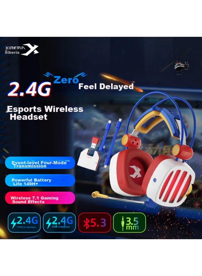 Xiberia S21gs Flame Storm Bluetooth Gaming Headset, 2.4g True Wireless, Over-ear, Long Battery Life, Low Latency, Tri-mode, For Mobile Phones And Computers, E-sports Headphones - Image 1