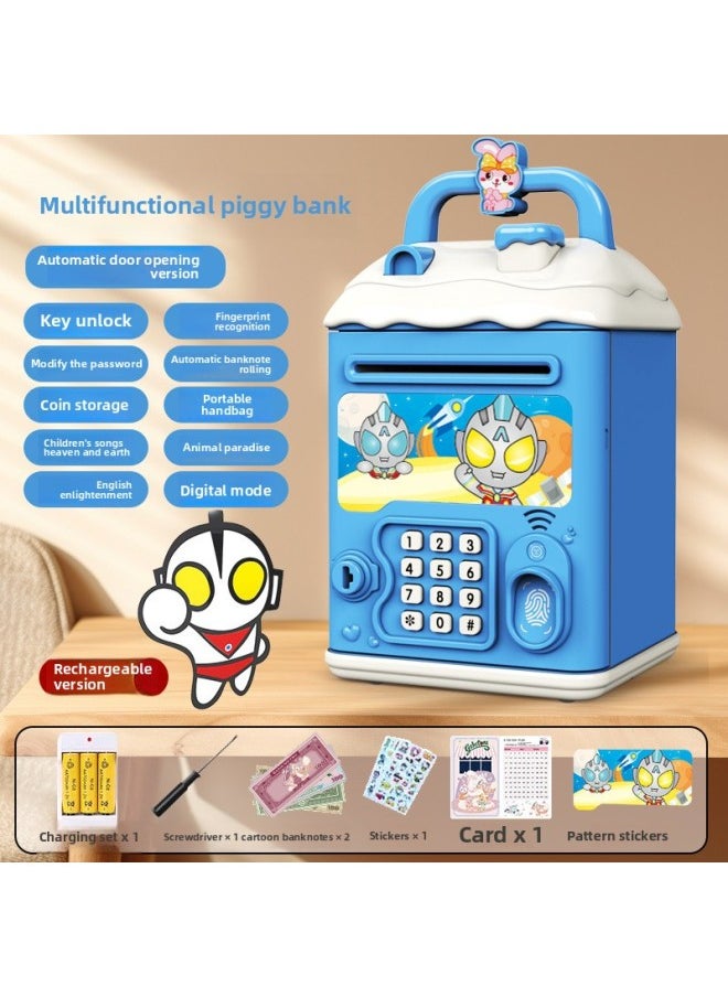 Generic - Can't Get In And Out Of The Year Piggy Bank Only Boys Password Box Kulomi Savings Girls Children Can Access-Color:Unconvex Man☀Password Unlock Automatic Banknote Rolling☀Rechargeable Version - Image 1