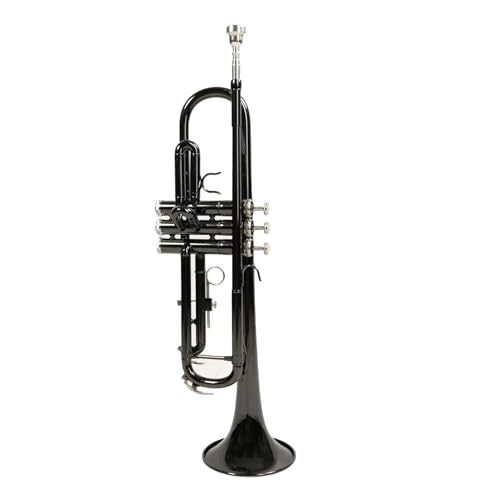 Kadence TMP-KTB B♭ Trumpet | Yellow Brass Body | ML Bore | 125 mm Bell | 3 Piston Valves | 7C Mouthpiece & Hard Case | Black Lacquer Finish - Image 1