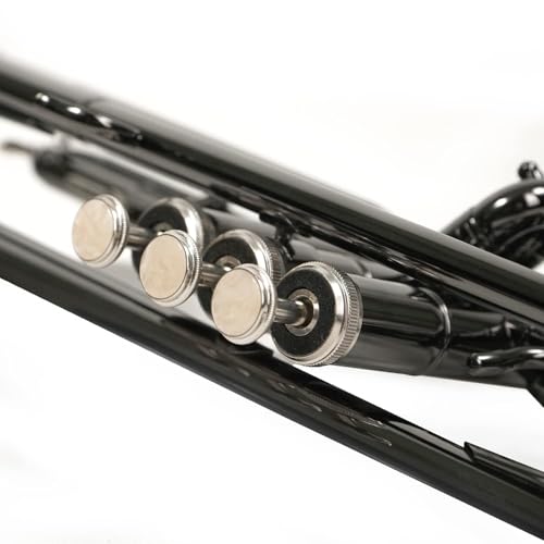 Kadence TMP-KTB B♭ Trumpet | Yellow Brass Body | ML Bore | 125 mm Bell | 3 Piston Valves | 7C Mouthpiece & Hard Case | Black Lacquer Finish - Image 5