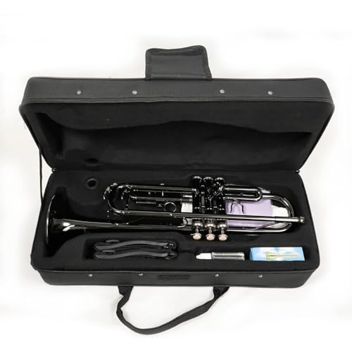 Kadence TMP-KTB B♭ Trumpet | Yellow Brass Body | ML Bore | 125 mm Bell | 3 Piston Valves | 7C Mouthpiece & Hard Case | Black Lacquer Finish - Image 2