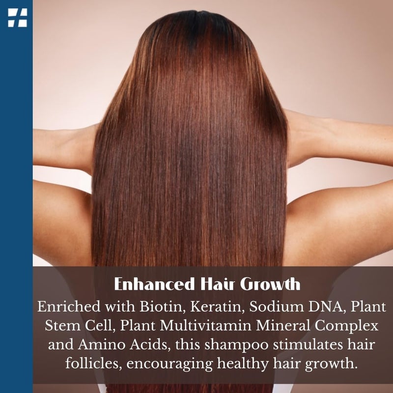 Turkeyana Plus Clinical Hair Repair Shampoo - Growth, Anti-Thinning, Regrowth, Vegan Formula, Adults | Biotin, Keratin, Sodium DNA & Plant Stem Cells, 8 oz - Image 2