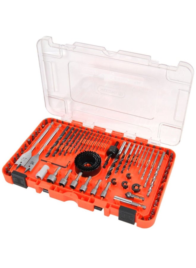 Tactix 90-Piece Multi-Purpose Drill and Bit Set Silver and Black 20 x 7 x 25 cm 418744 - Image 1