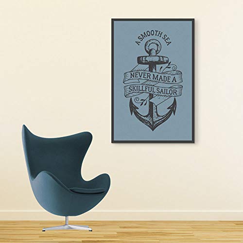 Inephos Smooth Sea Inspirational Poster Print (Size: 8 inch X 12 inch, Framed, Laminated Print) - Image 1