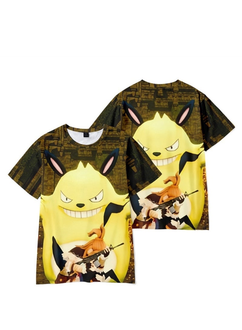 Palworld Phantom Beast Palu 3D digital printing summer short-sleeved T-shirt for adults and children - Image 3