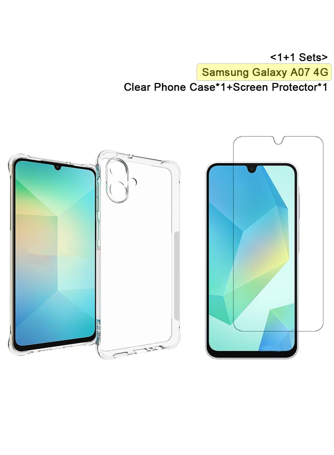urbbking Urbbking Clear Phone Case Cover Screen Protector For Samsung Galaxy A07 Z9E02A522060543CB5919Z