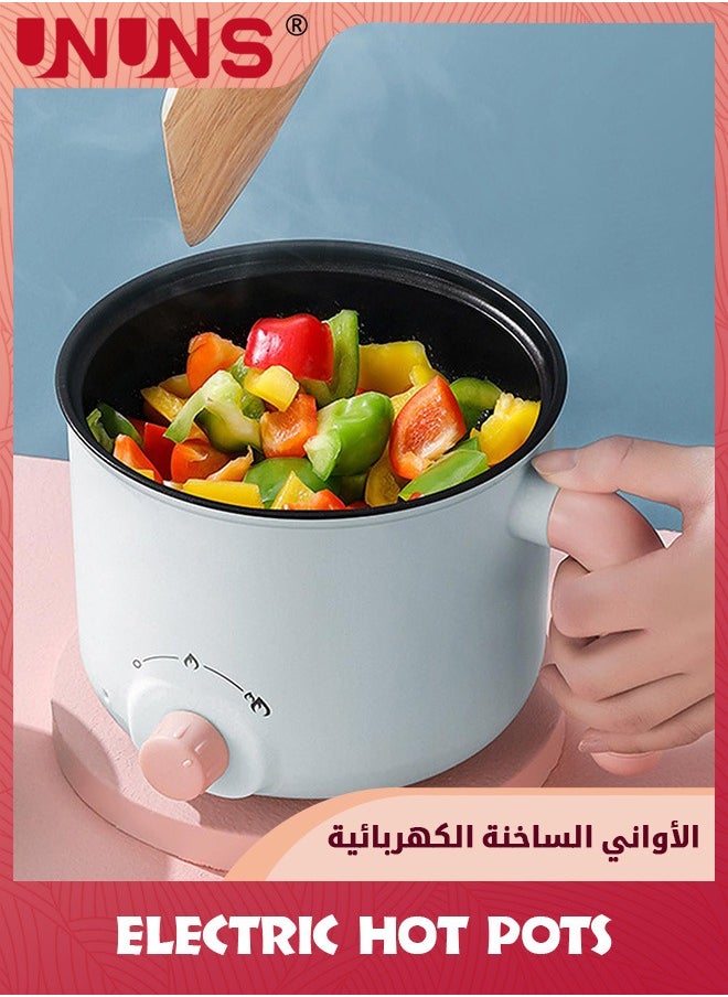 UNUNS Electric Hot Pot,1.8L Portable Mini Travel Cooker With Steamer,Multifunctional Non-Stick Electric Skillet For Stir Fry Stew Steam,Perfect For Ramen Noodles Pasta Egg Soup Oatmeal  - Image 2
