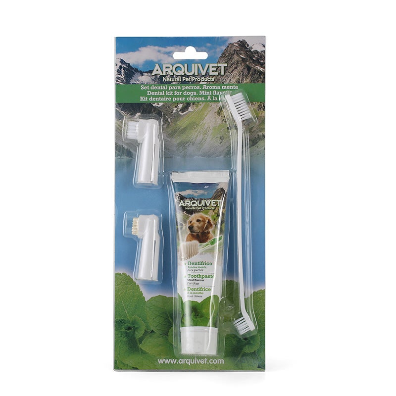 Generic Arquivet Pet Dental Care Set for Fresh Breath Mint (100g) + with brush head 
