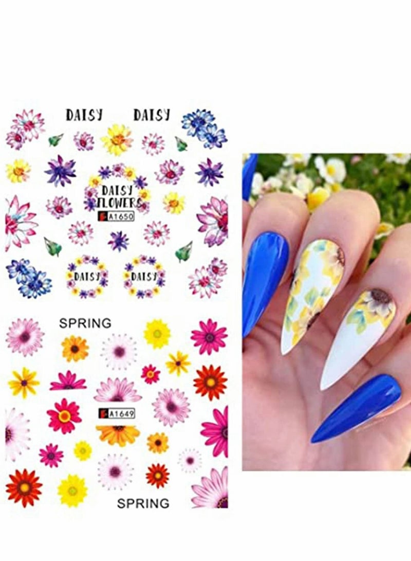 Excefore Daisy Nail Water Stickers Decals, Sunflower Art Sticker, Summer Decorations, Small Daisies Flower Designs Stickers, Tips DIY Accessories 12PCS - Image 4
