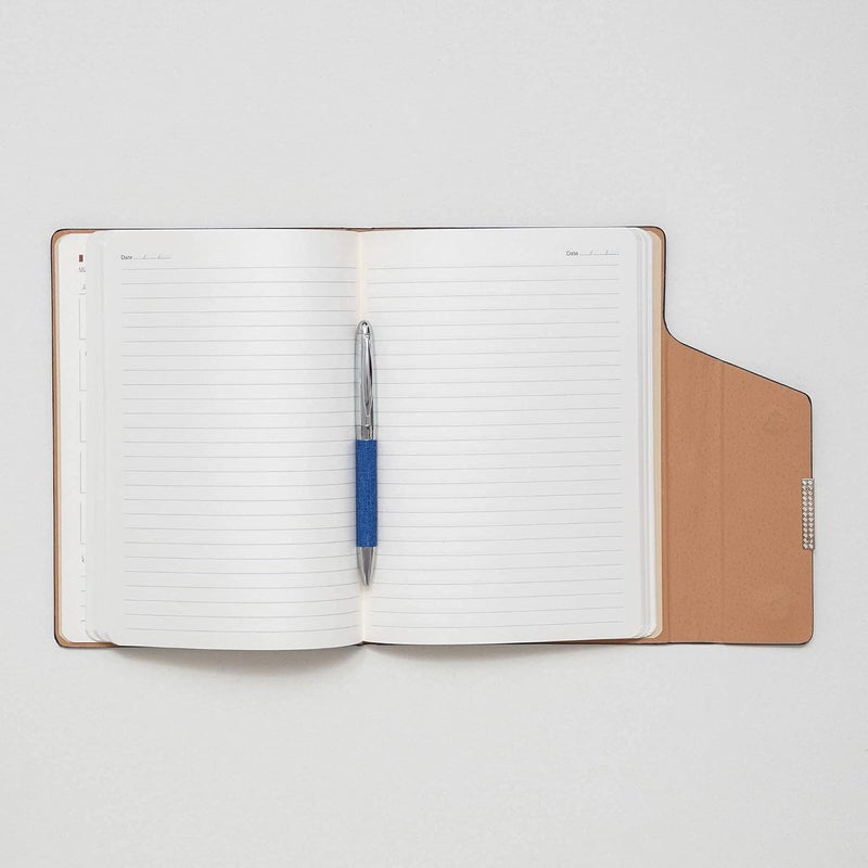 Regal Signature A-5 PU Leather Business Notebook Diary Journal, Magnetic Flap Closure with sleek metal accessory,192 pages, 80 gsm (Indigo Blue) - Image 5