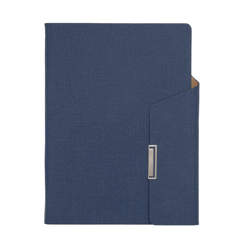 Regal Signature A-5 PU Leather Business Notebook Diary Journal, Magnetic Flap Closure with sleek metal accessory,192 pages, 80 gsm (Indigo Blue) - Image 1
