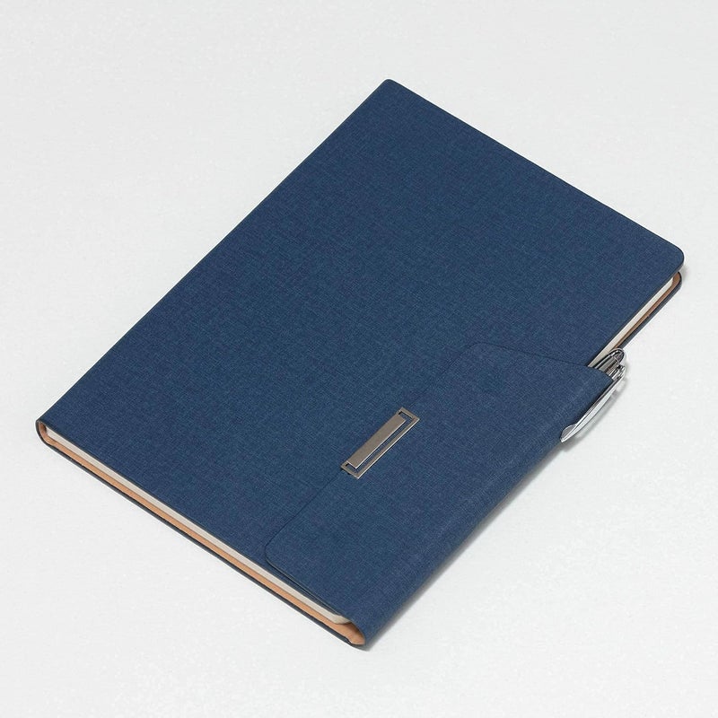Regal Signature A-5 PU Leather Business Notebook Diary Journal, Magnetic Flap Closure with sleek metal accessory,192 pages, 80 gsm (Indigo Blue) - Image 3