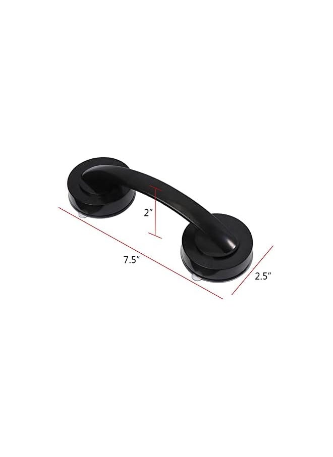 PROMASS - promass Powerful Suction Cup Glass Mirror Door Handle, Refrigerator Drawer Bathroom Suction Cup Wall handrail, Bathtub Shower Handle Kitchen Drawer Cabinet Handle Suction Cup (Black Large) - Image 1