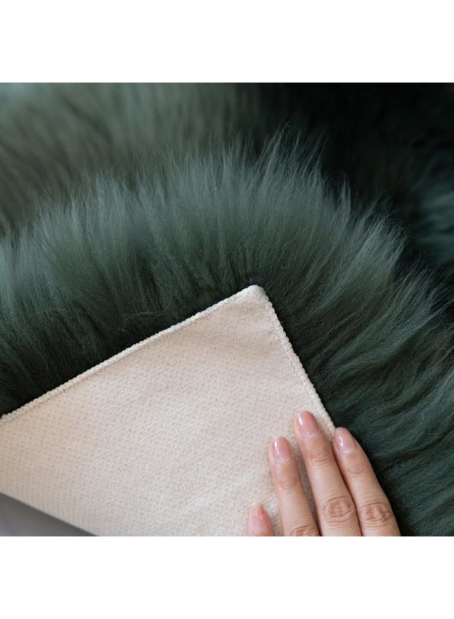 Natural Australian Sheepskin Seat Chair Pad,Soft Wool and Non-Slip Backing Cover for Home Office Chair Computer Chairs, car Seats, Kitchen and Dining Room Square Pack of 1 (Forest Green, 18"×18”) - Image 3