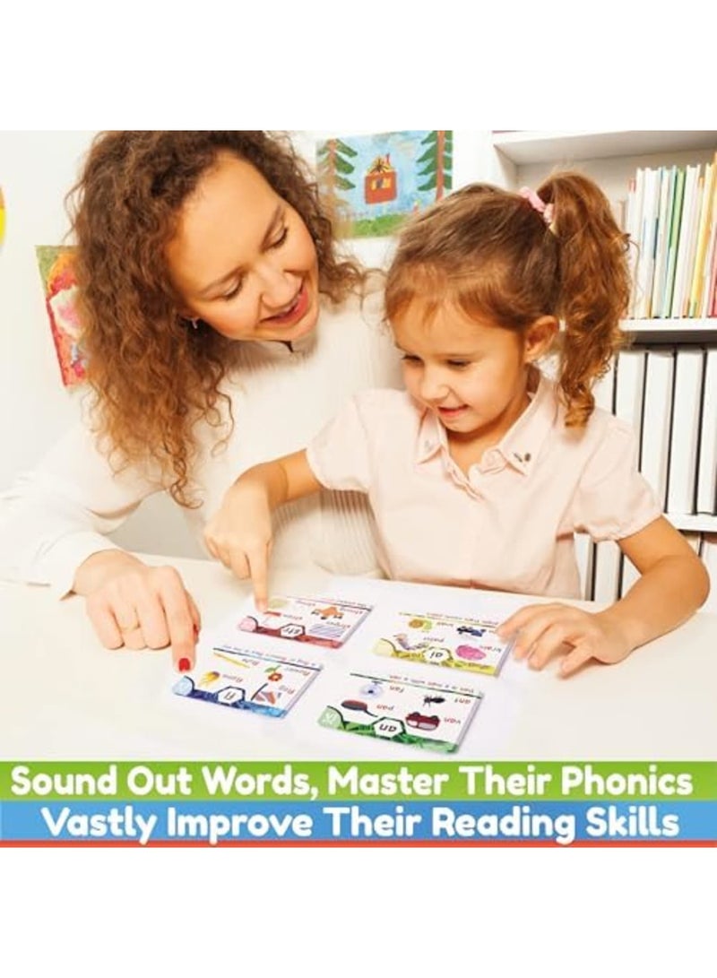SYOSI English Phonics Flash Cards for Kids, Interactive Reading Learning Kit with Digraphs, CVC Words, Blends, and Long Vowel Sounds, Educational Games for Ages 4-8, Kindergarten to 2nd Grade - Image 3