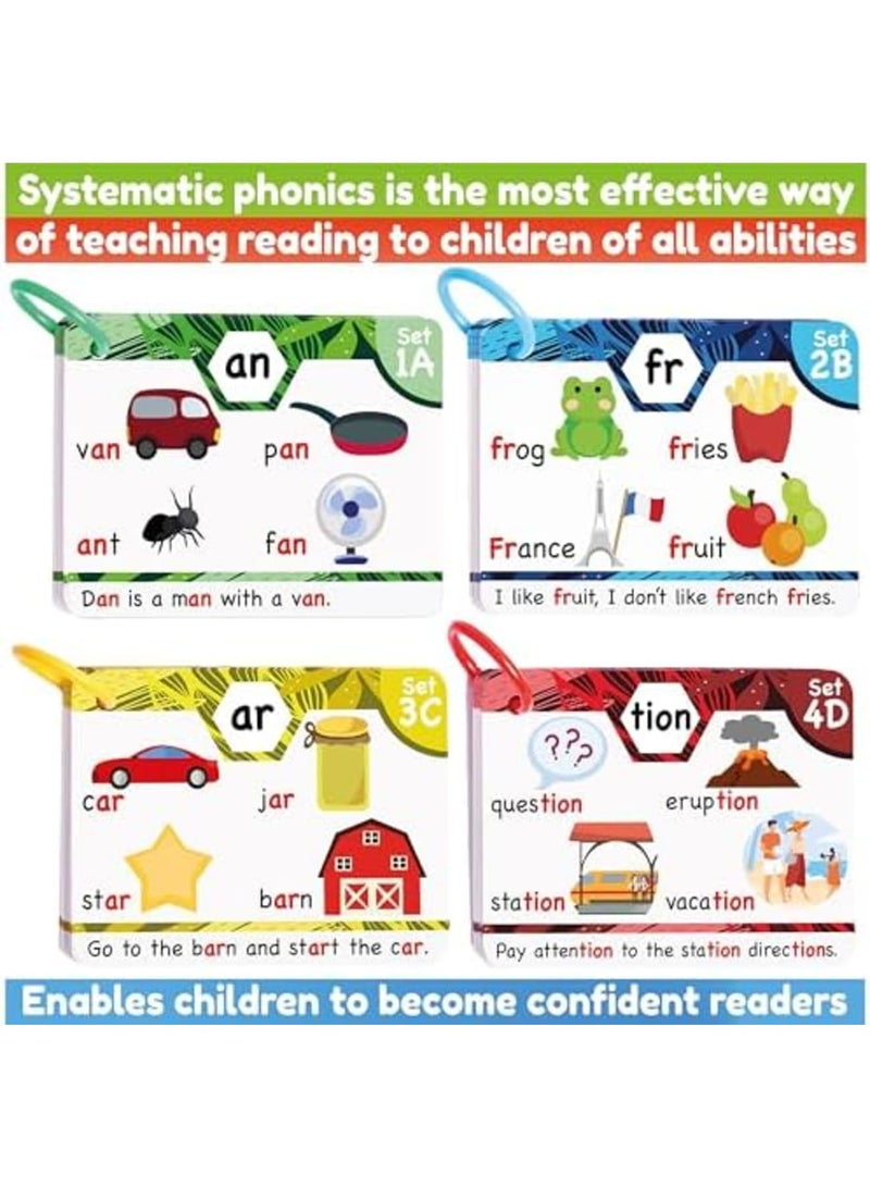 SYOSI English Phonics Flash Cards for Kids, Interactive Reading Learning Kit with Digraphs, CVC Words, Blends, and Long Vowel Sounds, Educational Games for Ages 4-8, Kindergarten to 2nd Grade - Image 5