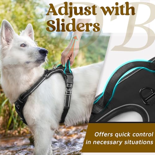 Doggo Bite Premium Reflective Dog Vest Harness| Soft Breathable| Padded Handle| Adjustable Straps & Luxury Buckle| No-Choke with Free Designer Leash-32mm| Chest (27-36inch) All Large Breeds 23-35Kg - Image 4