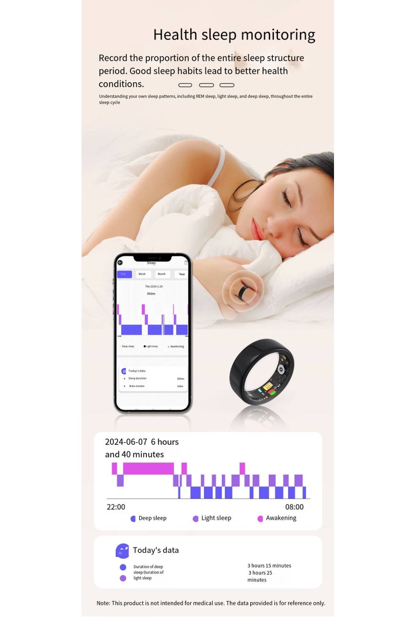 general R11M Smart Ring - Heart Rate, Oxygen Saturation, Sleep Monitoring, Exercise Counting, Waterproof, Photo-taking, Bluetooth Finger Ring - Image 4