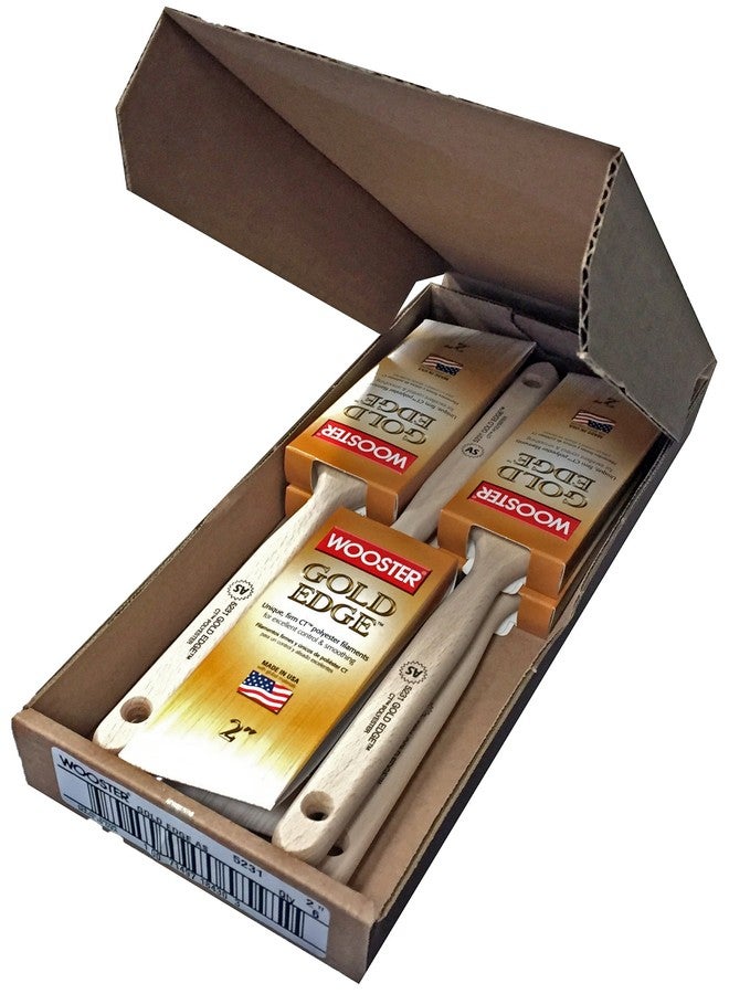 Wooster Brush 5231 2 Inch Gold Edge Angle Sash Paintbrush, Pack of 6 - Image 2