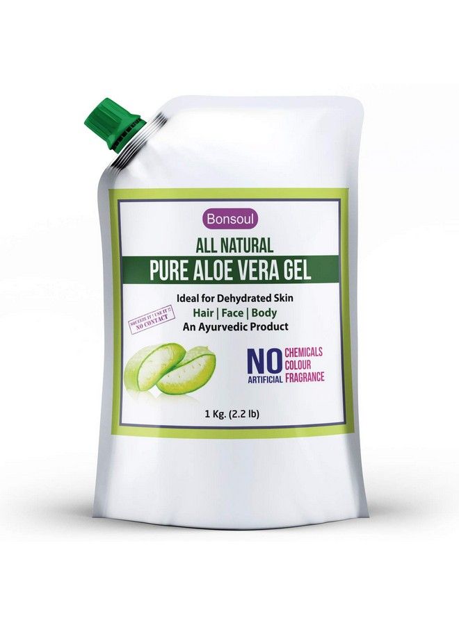 BONSOUL All Natural And Pure Aloe Vera Gel ; 99% Aloe Vera ; Ideal For Dehydrated Skin ; Hair Face And Body (1 Kg)  - Image 1