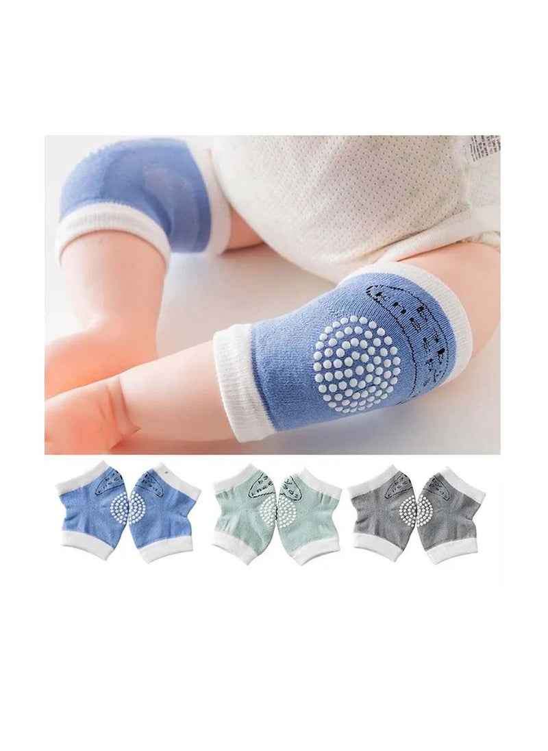 STAR BABiES Star Babies - Combo Pack of 2- Boys Anti-Slip Crawling Kneepads Pack of 3 with Bamboo Towel - Blue  - Image 4