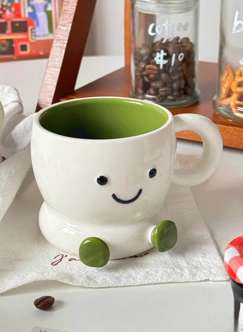 Paraphrase Chubby & Cute Ceramic Coffee Mug 280ml/9.5oz | Perfect for Coffee, Tea & Gifting | Pang Pang Series, Matcha Green - Image 3