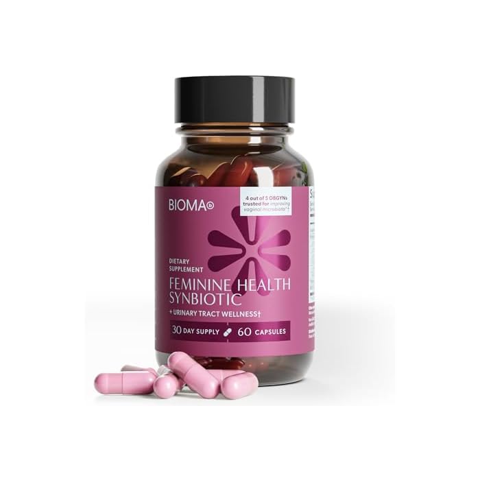 BIOMA Feminine Health Synbiotic - Women's Health Supplement for Healthy Vaginal pH, Urinary Tract & Digestive Support - with Probiotics, Cranberry & Tributyrin - 60 Capsules (30-Day Supply) - Image 1