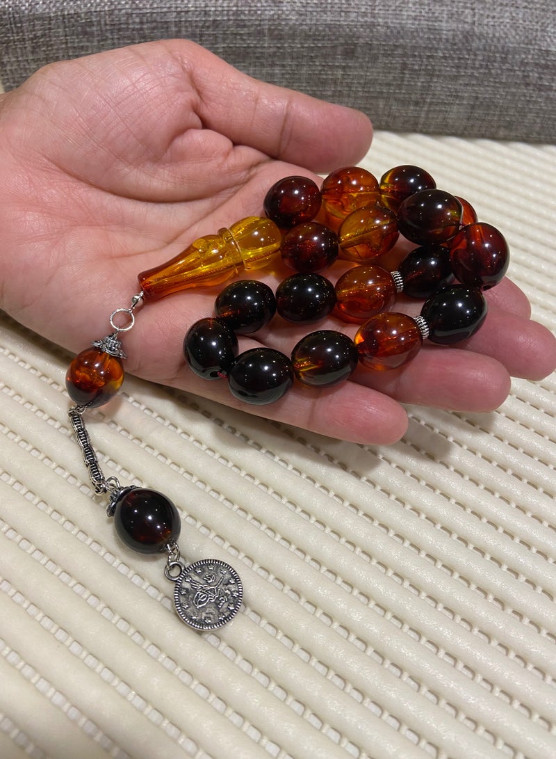 Faturan Prayer Beads For Men 17 Beads Size 13.5mm*15.5mm - Image 1